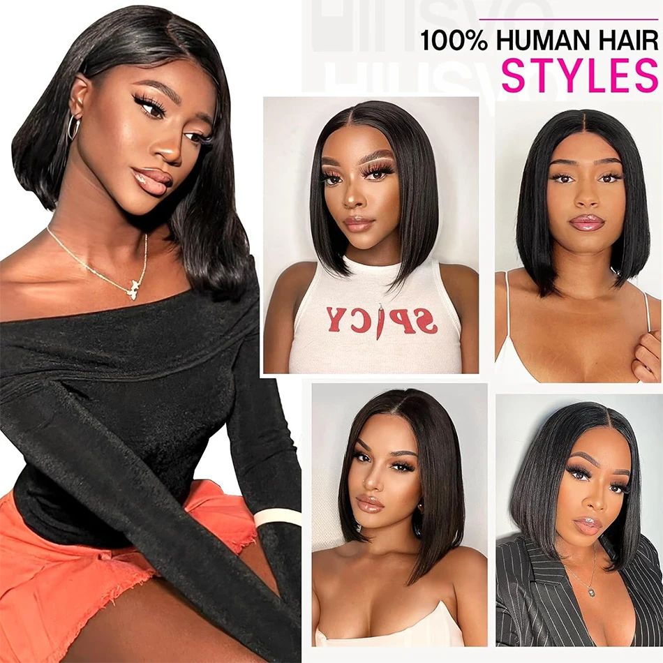 Short Bone Straight Human Hair Bundles Brazilian Hair Weave Bundles 100% Human Hair Extensions Natural Color Tissage Humain Hair