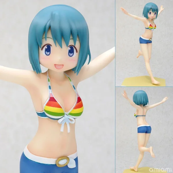 Puella Magi Madoka Magica Figures Miki Sayaka Figure Cute Swimsuit Girl Statue Pvc Decoration Collection Room Birthday Toy Gifts