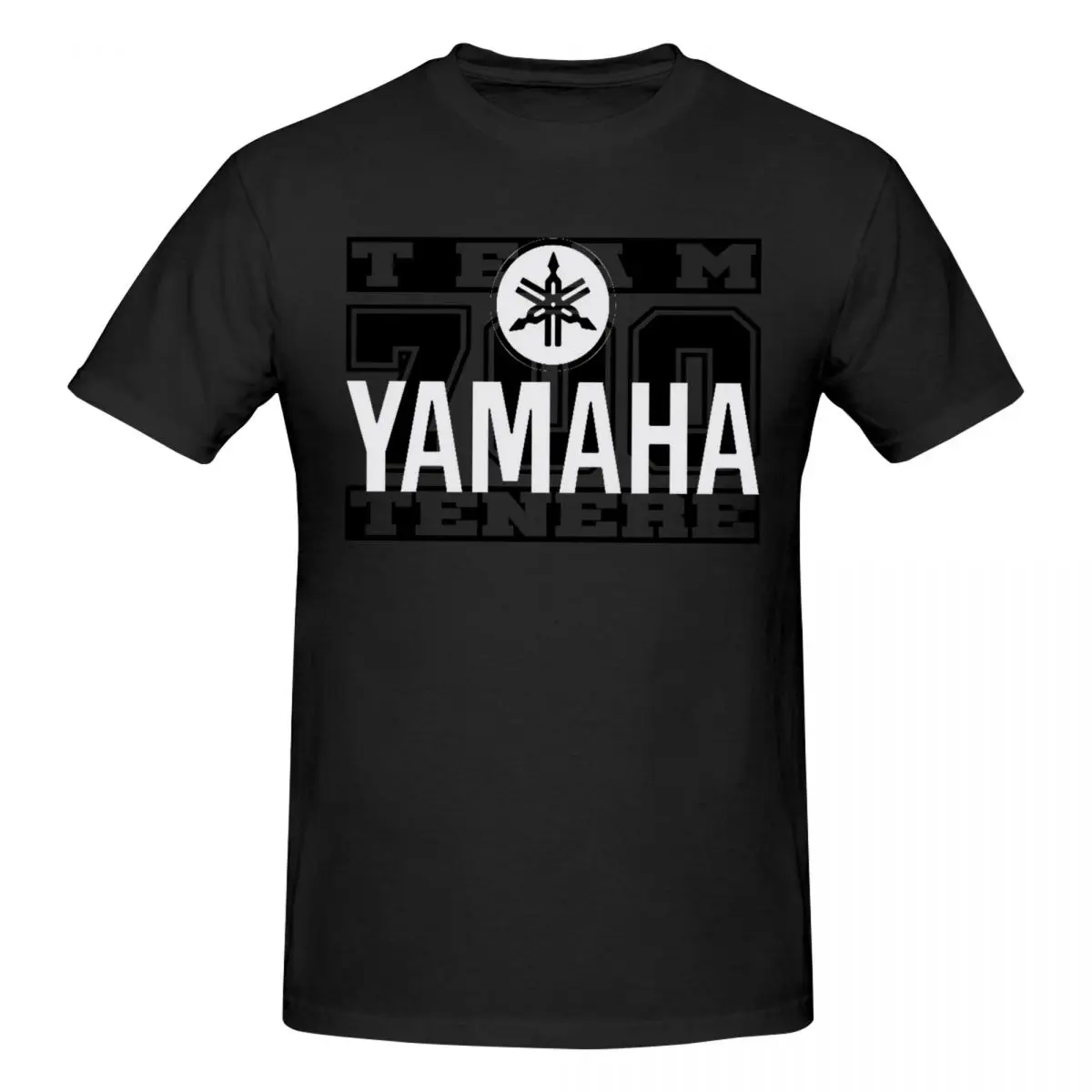 Yamaha Motorcycle Men's Basic Short Sleeve T-Shirt Black Round Neck Short Sleeve