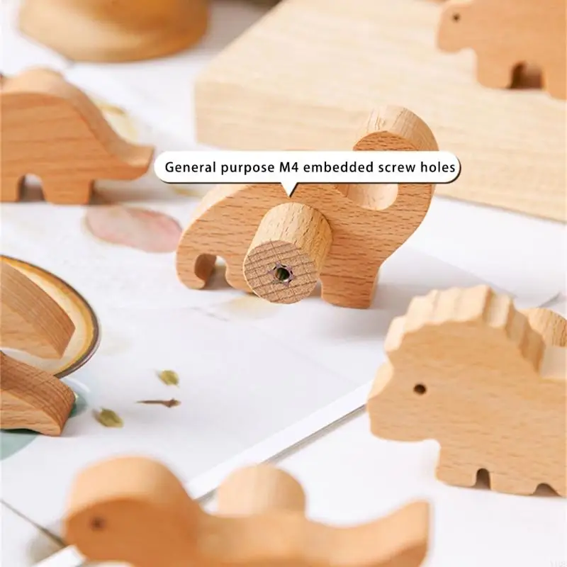 Houten dinosaurus kastknop kast trekt kinderen kamer meubels handgrepen y1qb