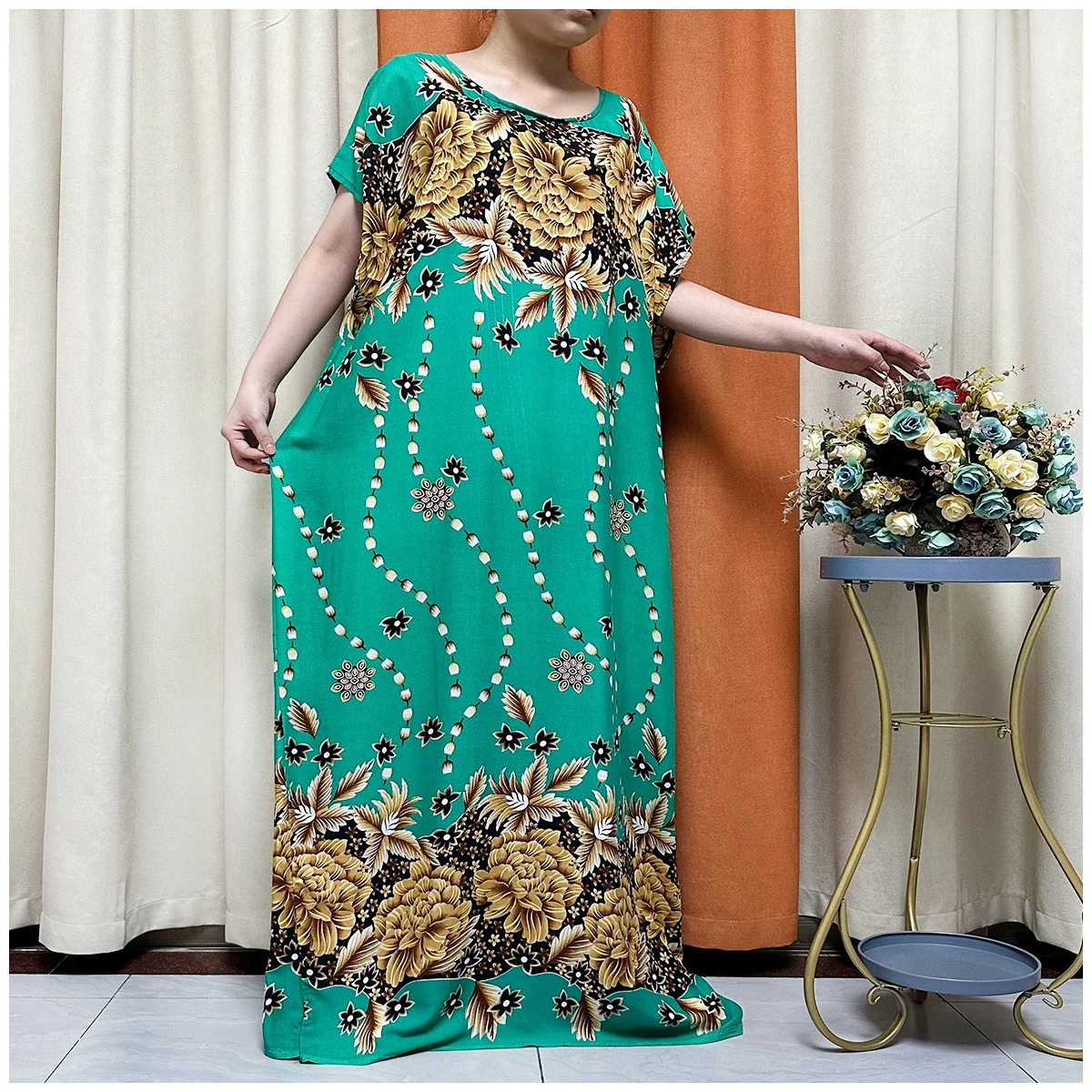 2025 última bata de manga corta Maxi vestido largo 2023 mujeres verano ropa de playa traje de baño cubrir túnica para vestido caftán de playa