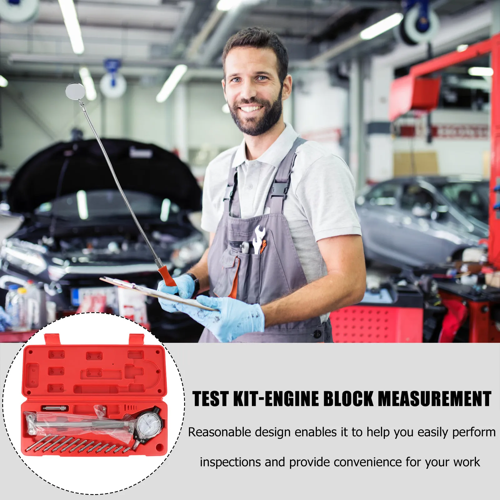 1Set Reliable Engine Compression Diagnosis Tester Titanium Alloy Build Easy Operation for Gas Engine Cylinder Pressure Testing