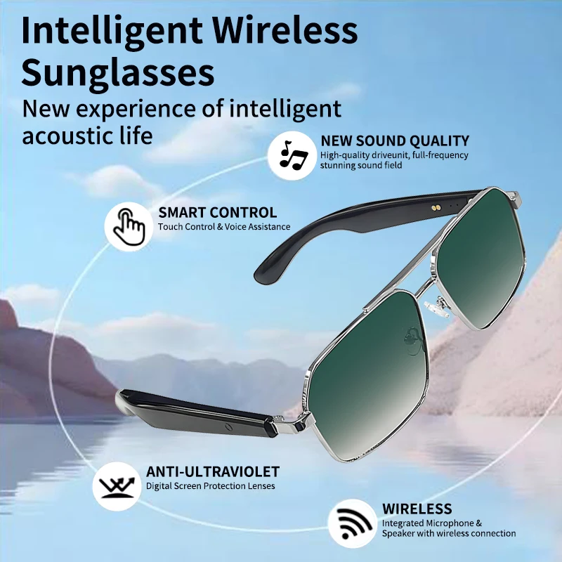 

LIGE 2025 умные солнцезащитные очки с Bluetooth-звонком, спортивные наушники на открытом воздухе, водонепроницаемые музыкальные очки с защитой от УФ-лучей для мужчин и женщин, новинка