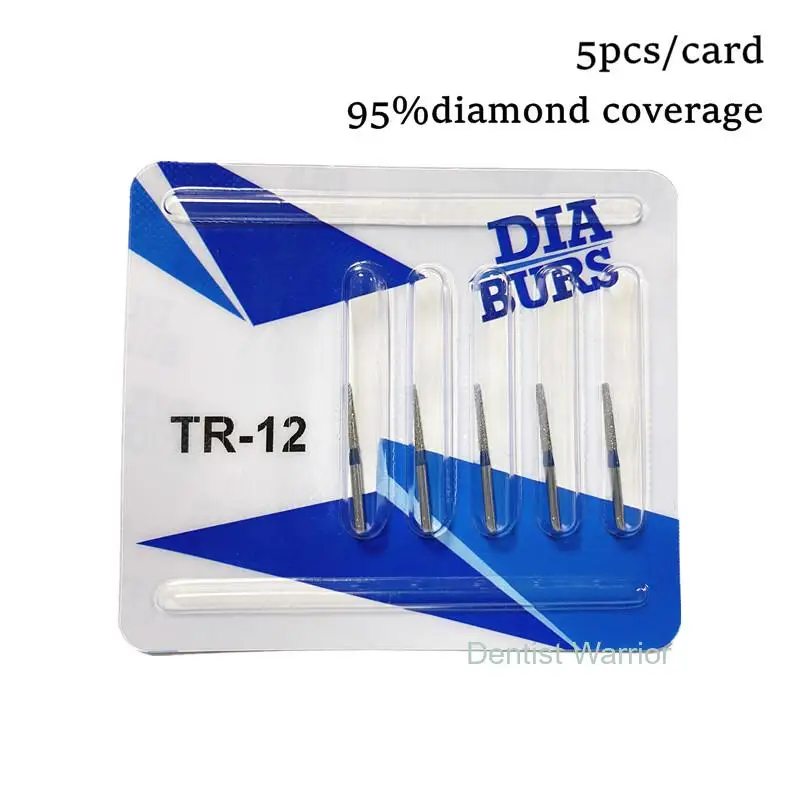 

2 Card 10pcs Dental Diamond Grinding Bur Drill Bits Needle Shape Head Dental Polishing Burs Dentist Tools TR Series TR12