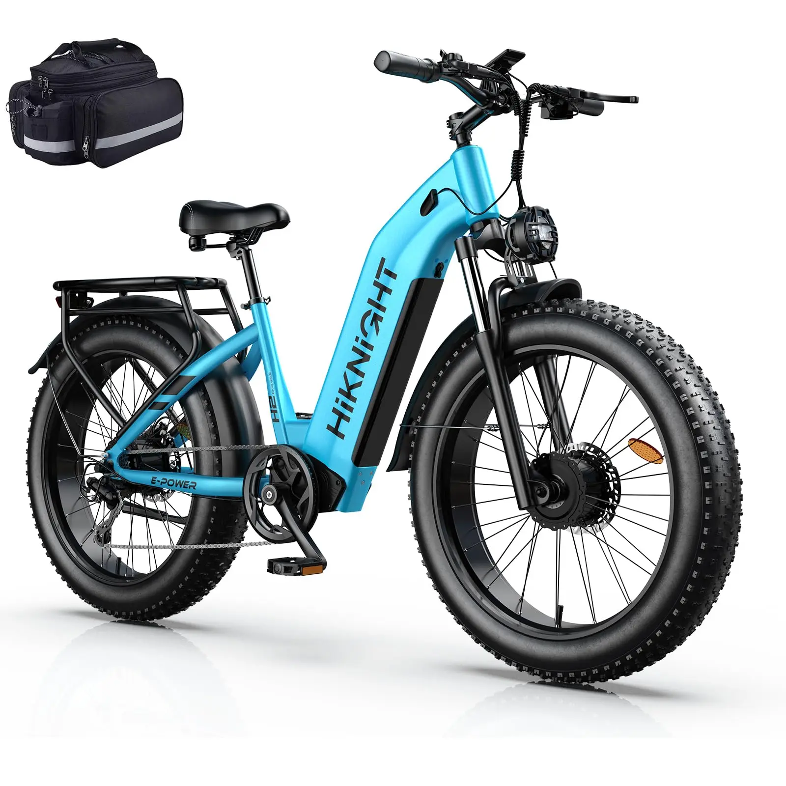 Dual Motor Electric Bike for Adults, 3000W Peak 52V 20AH Battery E Bike 26" x 4.0" Fat Tire Electric Mountain Bike Step-Thru Ele image 4