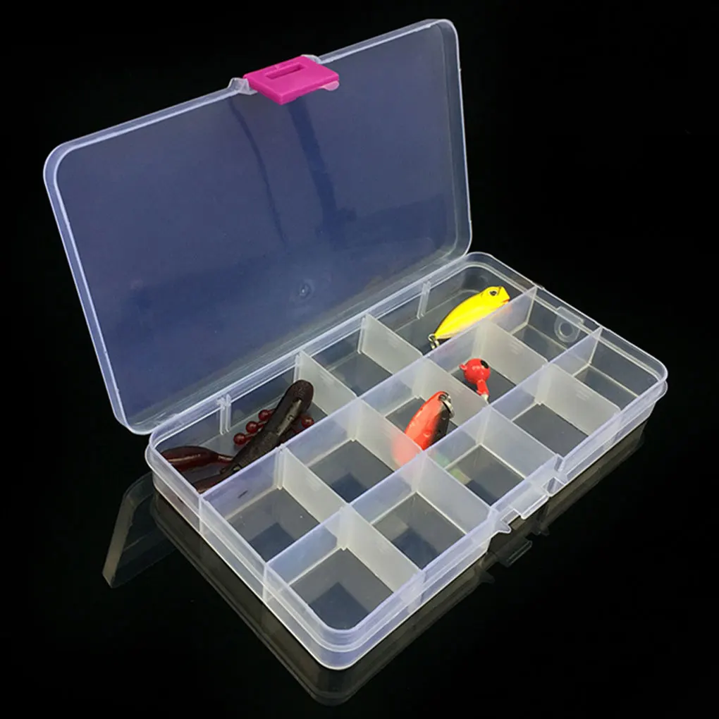 

3pcs Fishing Tackle Box 15 Compartments Lure Hook Case Supplies Organizer Plastic Accessories Useful Large Capacity Accessory