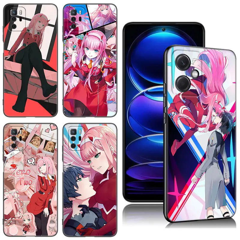 Anime Zero Two Darling Black Silicone Phone Case For Xiaomi Redmi Note 10 11 11S 12 13 4G 8 9 11T Pro 5G Plus 8T 9S 10S 12S