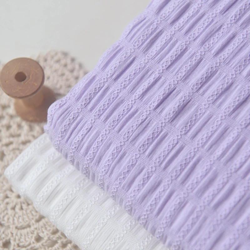 

105x50cm Light Purple Woven Jacquard Pure Cotton Gauze Fabric for Tops, Skirts, Clothing, Children's Wear Sewing Cloth