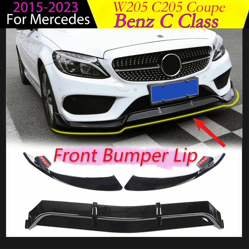 Becquet de lèvre de pare-chocs avant pour Mercedes Benz classe C W205 C205 coupé 2015 – 2023, diffuseur de séparateur de lame inférieure, Kit de carrosserie automobile, réglage