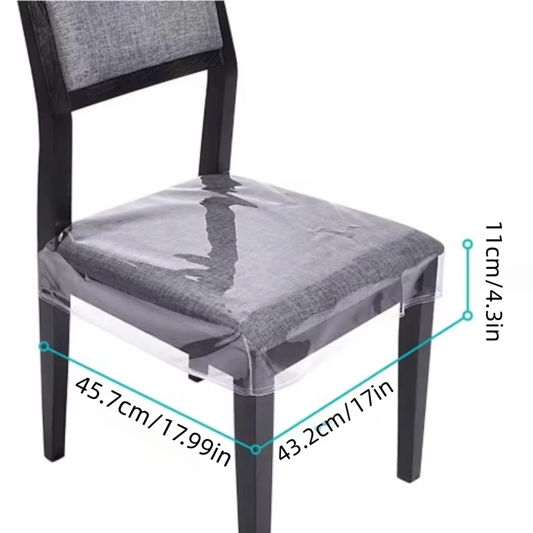 Transparent Chair Cover with Dinning Chair Seat Cover Furniture Slipcover Clear Seat Cushion Protectors