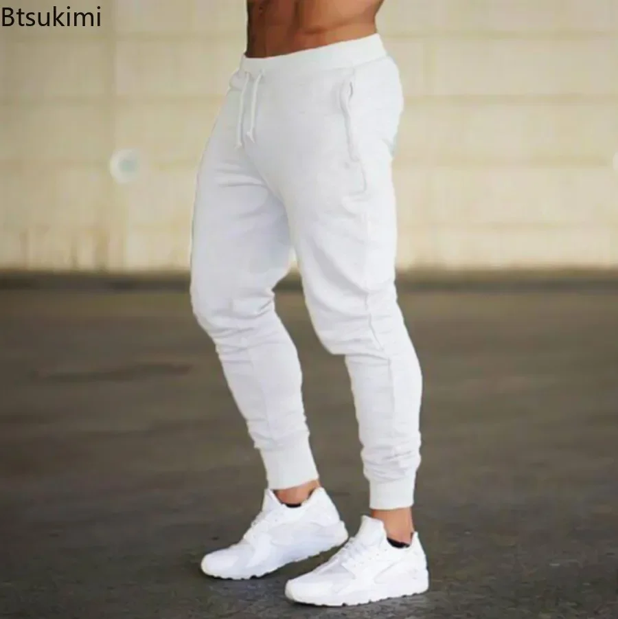 New 2024 Men's Loose Casual Joggers Trousers Solid Sweatpants Jogger Trackpants Male Fitness Workout Running Sport Pants for Men