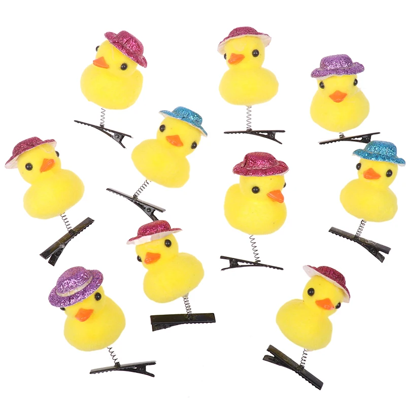 Desenhos animados Yellow Duck Plush Hairpin for Children Engraçado Animal Duckbill Clip Headwear Pouco Acessórios de Moda