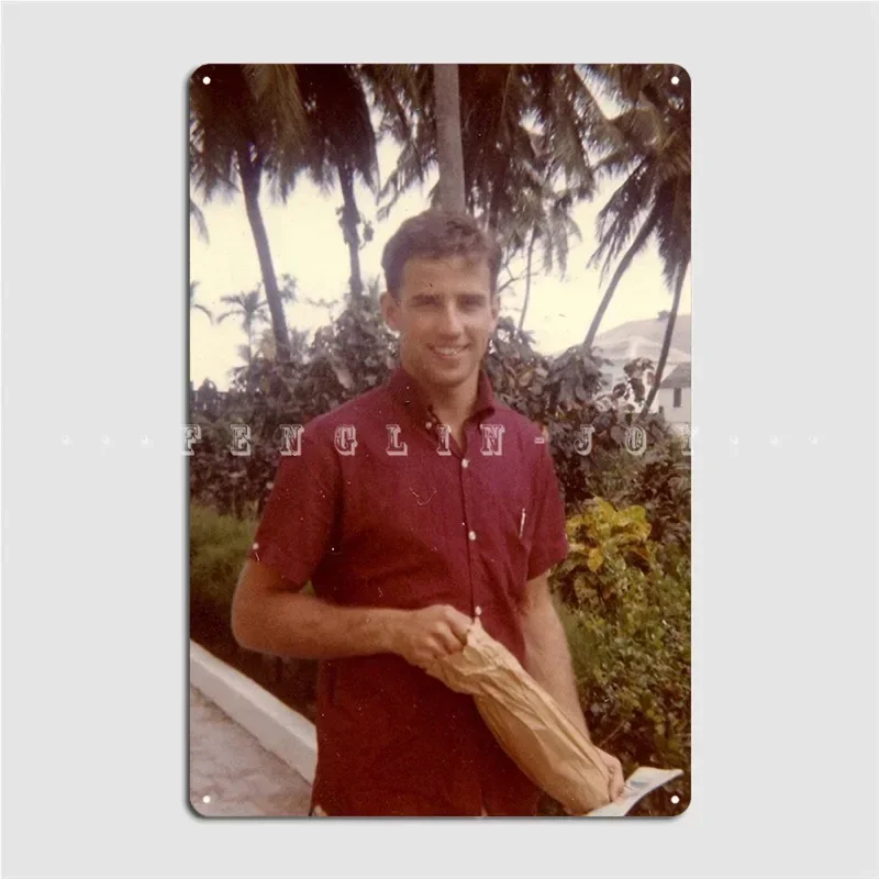 Young Joe Biden Print Metal Sign Cinema Kitchen Cinema Design Wall Decor Tin Sign Poster