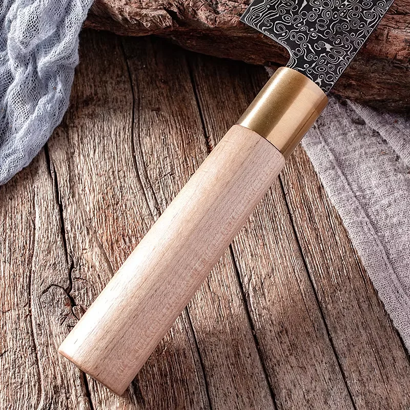 Coltelli da cucina professionali in acciaio di Damasco Set 1-5 pezzi Coltello da chef Coltello per affettare la carne Lama nera Coltello per verdure Strumenti di cottura