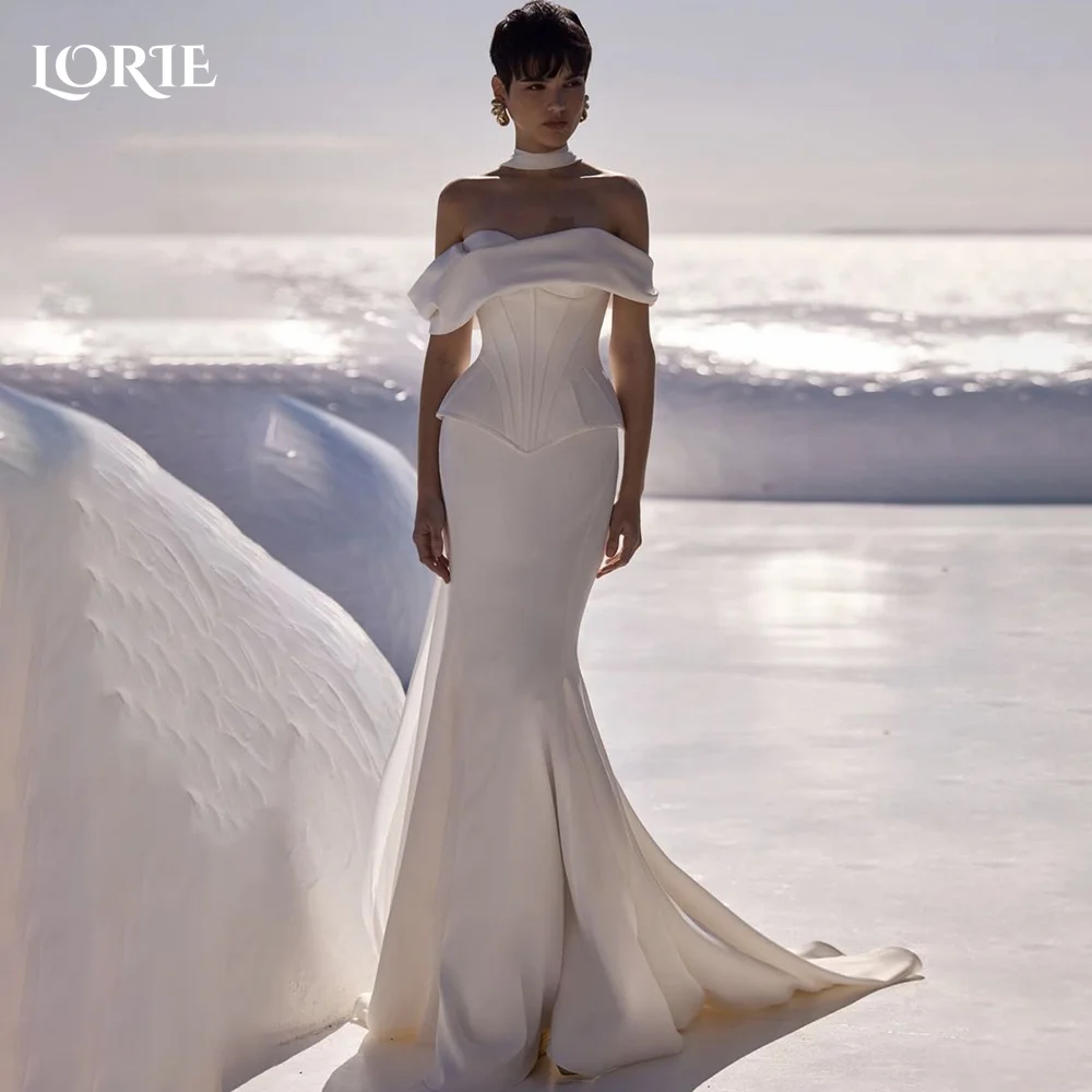 

LORIE Spagetti Straps Wedding Dress Elegant Bobycon Illusion Mermaid A-LINE Bride Gown Customized Bride Dress vestidos de novia
