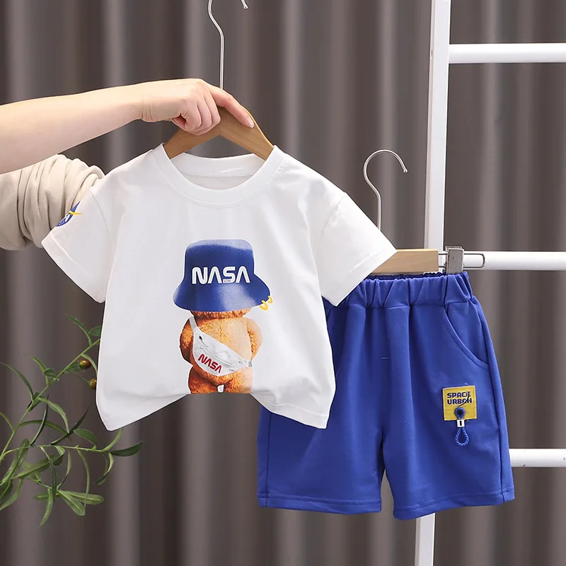 Boys Clothes Sets Summer 2024 Children Cotton T-shirts Shorts 2pcs Jogging Suit For Baby Sports Kracksuits Kids Casual Outifts