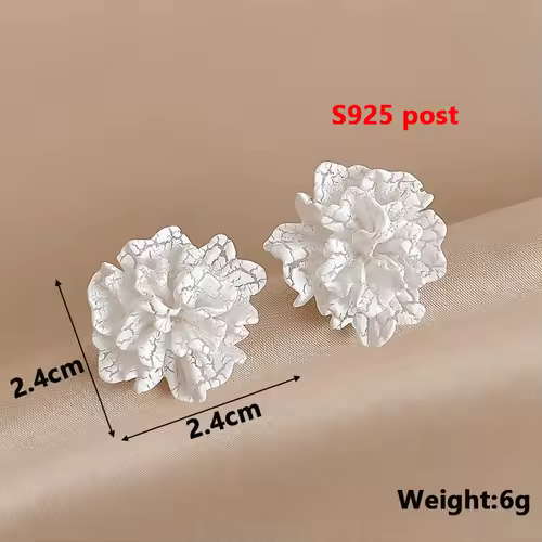 Pure White Women's Dangle Earrings Blooming Flower Acrylic Enamel Butterfly Imitation Pearl Heart Hanging Earrings Elegant brinc - Image 36