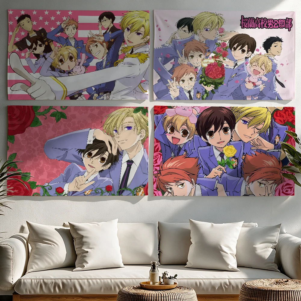 Anime Ouran High School Host Club flag Tapestries Outdoor Parties Bedrooms Living Rooms Dorm Rooms Wall Decor Banners Gifts