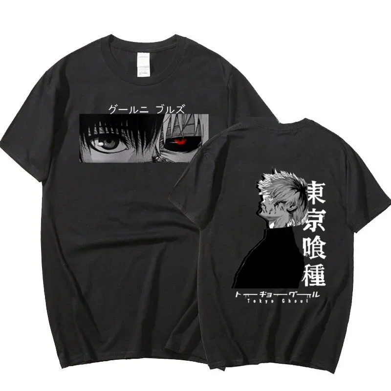 Japanese Anime Kaneki Ken T Shirt Men\'s Fashion Personality Printed Short Sleeve Summer Casual Loose Tee Women Top 2024 New