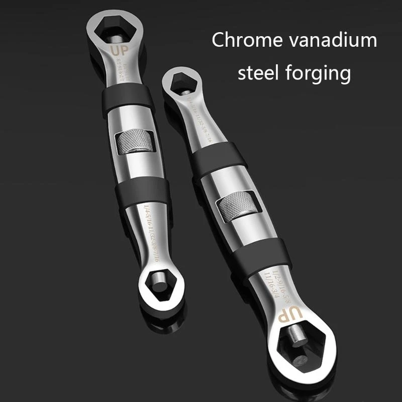 

AP28 23-IN-1 Adjustable Universal Wrench Multi Functional Flexible Type Pocket Wrench 1/4-inch to 3/4-inch 7mm to 19mm