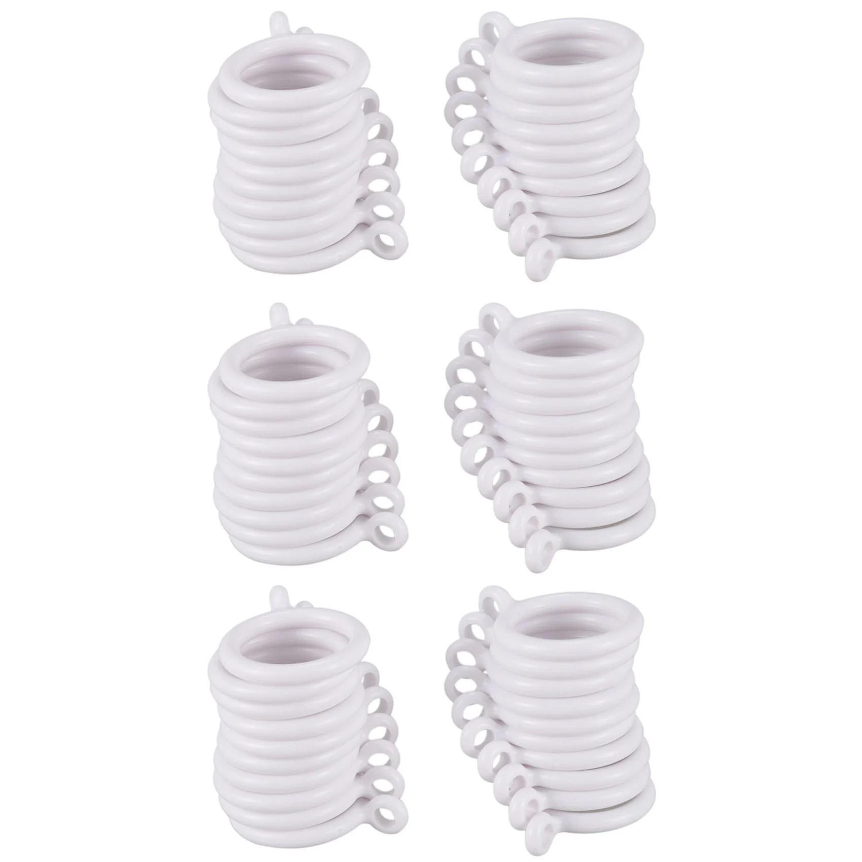 *N21R 60X حلقات ستائر بلاستيكية داخلية بيضاء مقاس 25 مم #2