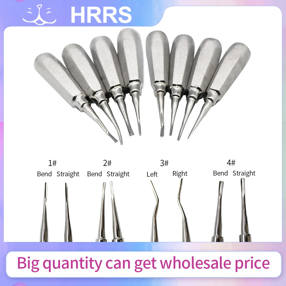 

1Set 8Pcs Dental Tongue Scraper Quite Minimally Invasive Tooth Extraction Tools Tooth Elevator Root Elevator Dental Instruments