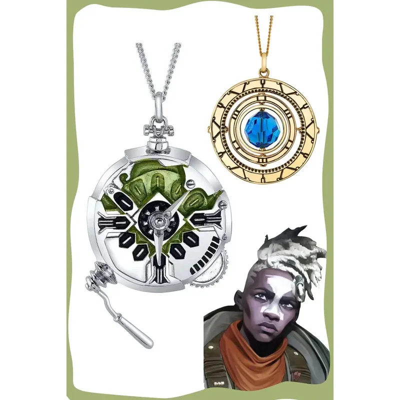 

Cosplay Arcane Ekko Stopwatch Jinx Necklace Pendant Chain Game LoL TV Roleplay Costume Accessories Prop Men Women Jewelry Gift