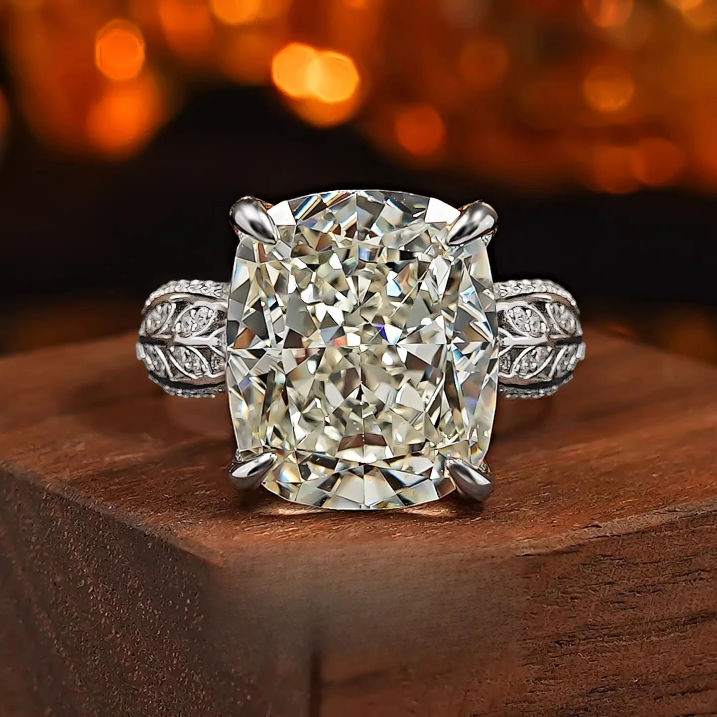 

Серебряное кольцо S925 с белым цирконом 12 карат, квадратной огранки «Ледяной цветок», ювелирное украшение для повседневного ношения, подарок для женщин