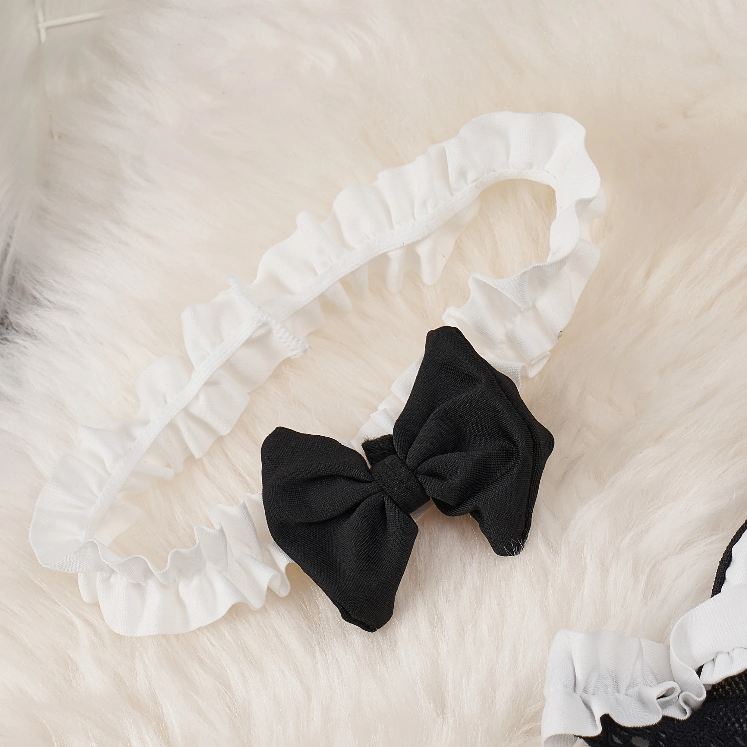 Y2K Lolita Damen Minikleid Trägerloses Rüschenkleid mit Schleife Plissierter Rock Wickelkleid Hotweet Süßes Ballkleid Sexy Club-Party Schwarzes Kleid – Detail 9