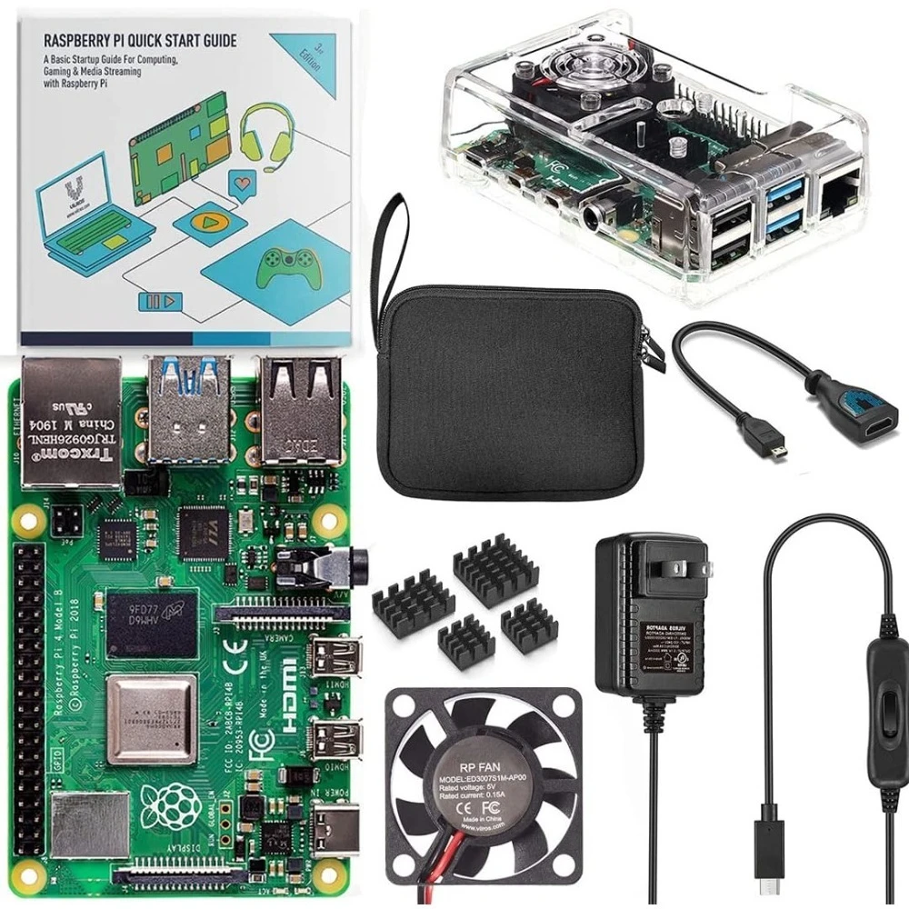 Fan Cooled ABS Case Starter Ki - Raspberry Pi 4 8Gb Ram Kit review and price