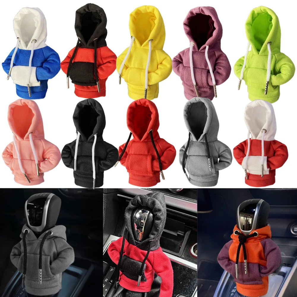 Gearbox Handle Hoodie Hot Night Sweatshirts Handbrake Cover Universal Car Gear Lever Knob Cover Gearshift Hoodie For Gearbox