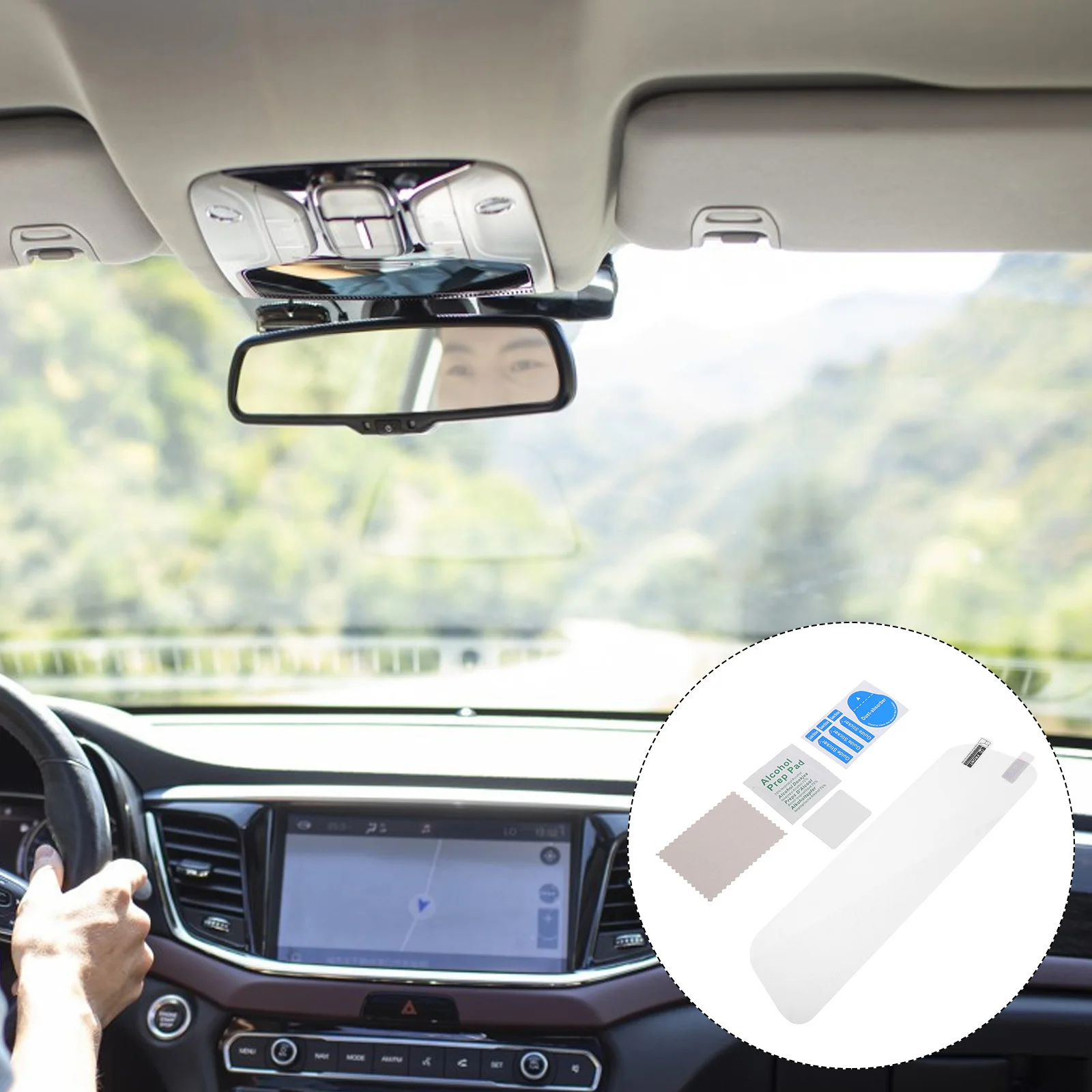 

1Set Anti Rain Film for Car High Definition Anti Glare Protection Large Size Rearview Mirror Film Easy Install No Residue