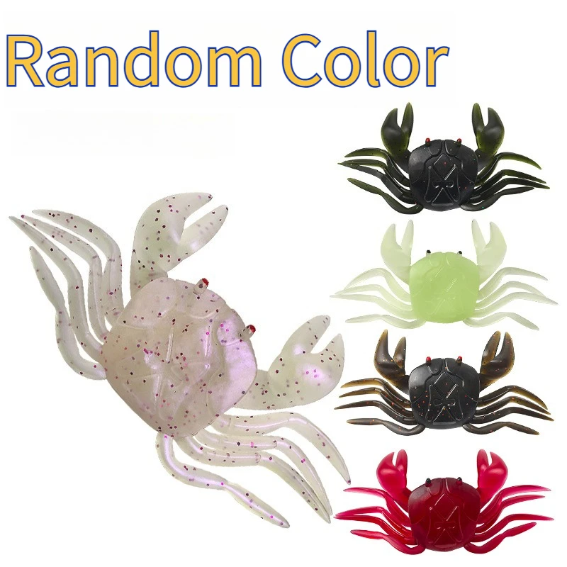 Lifelike Crab Soft Lure, 8cm/8g Fishing Bait 2-Color Options for Bass Perch Snakehead Freshwater Saltwater Fishing Tackle