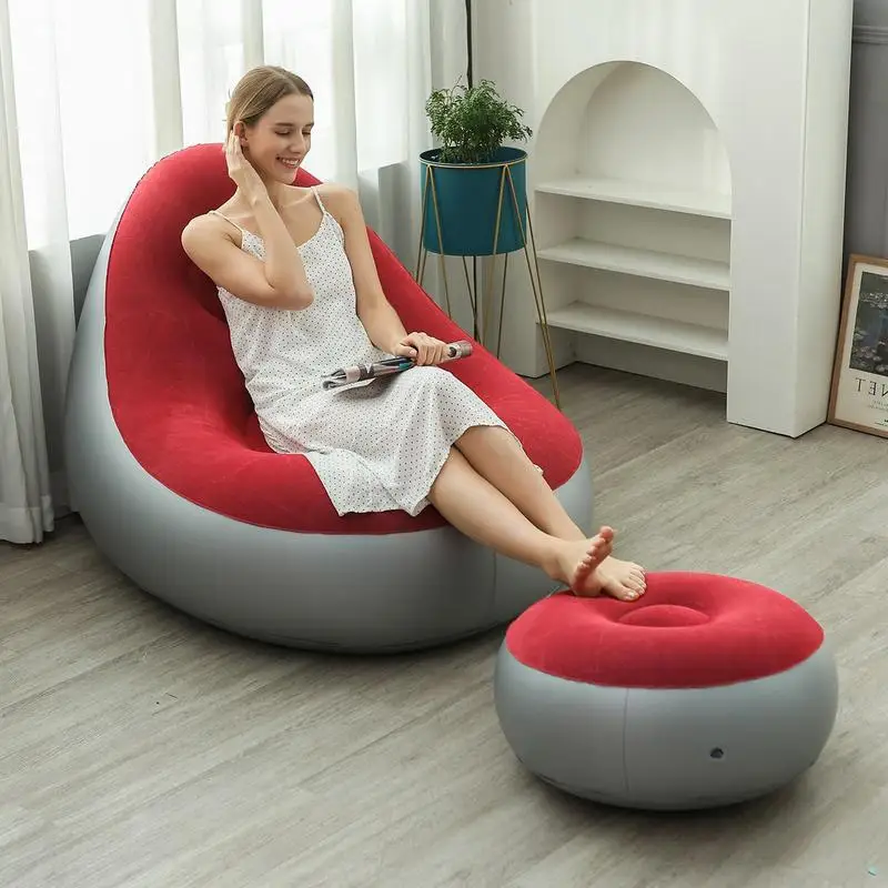 

Inflatable Sofa Folding Lazy Bean Bag Sofas Chair Chair Outdoor Relaxing Sofa Couch Chair Boasts Strong With Footrest Stool