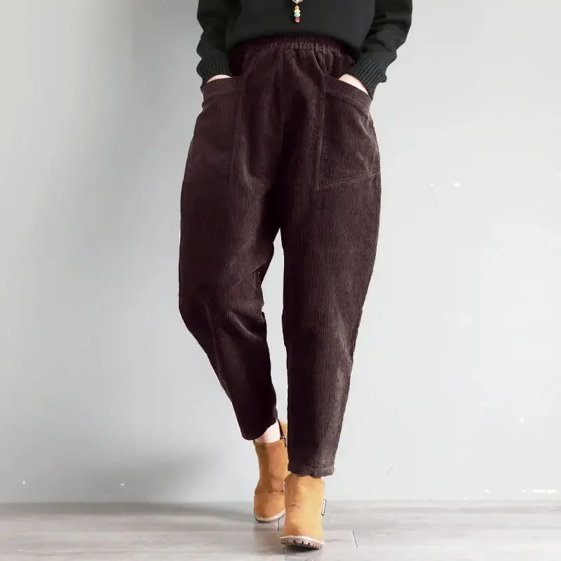 

Pants for Women Long High Waist Autumn Winter Woman Trousers Corduroy Aesthetic All Medium Quality Classic One Size G Harajuku