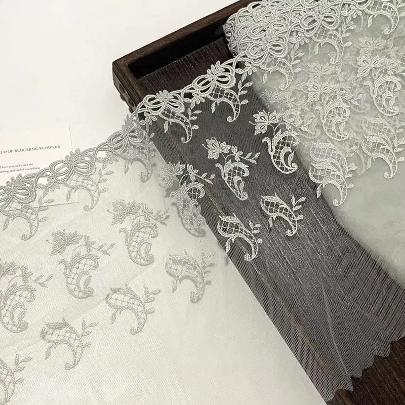 

15 ярдов кружевной тесьмы с водорастворимой вышивкой для отделки края юбок, одежды, шитья, рукоделия, пошива платьев и тканей