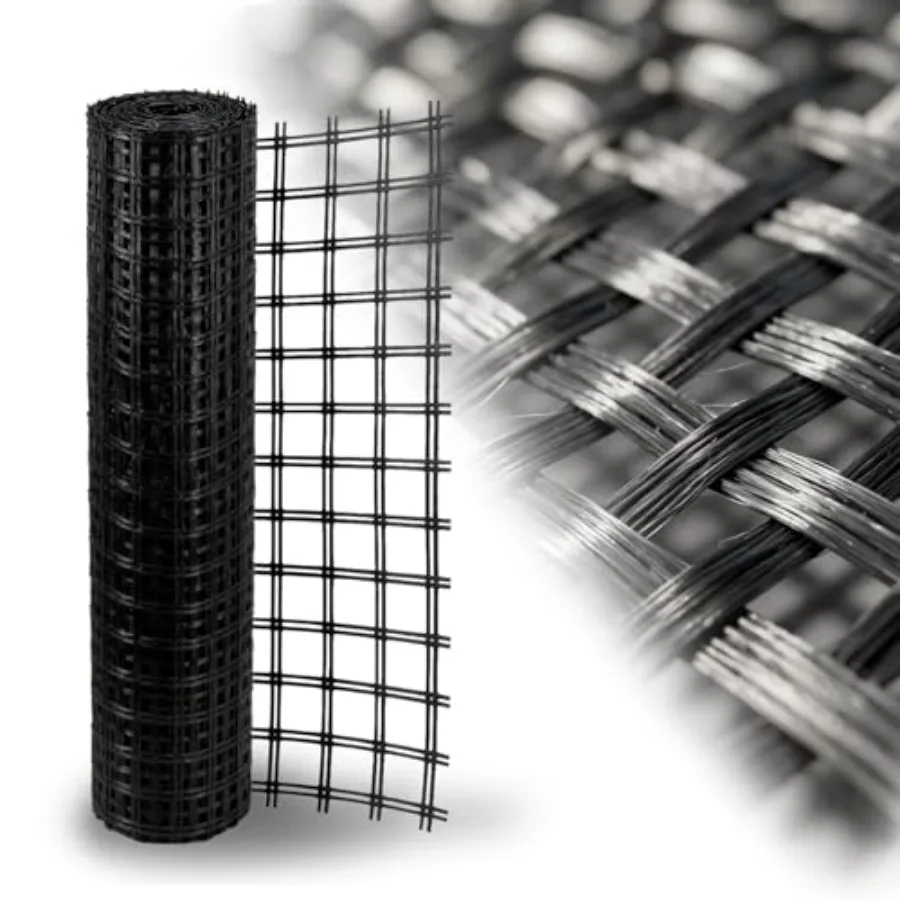 

4ft x 100ft Fiberglass Geogrid for Retaining Walls, Bi-Directional 30kN Tensile Strength Geo Grid, 0.8" Mesh Soil Stabilization
