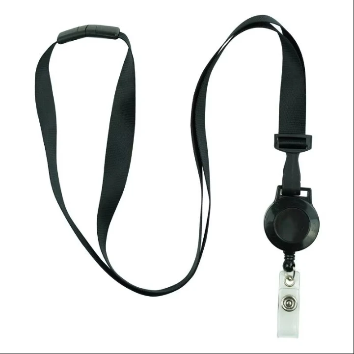 Retractable Lanyard with Badge Reel Neck Strap for ID Card Cellphone Hanging Key Employee's Staff Work Card Rope Strap Fold 46cm