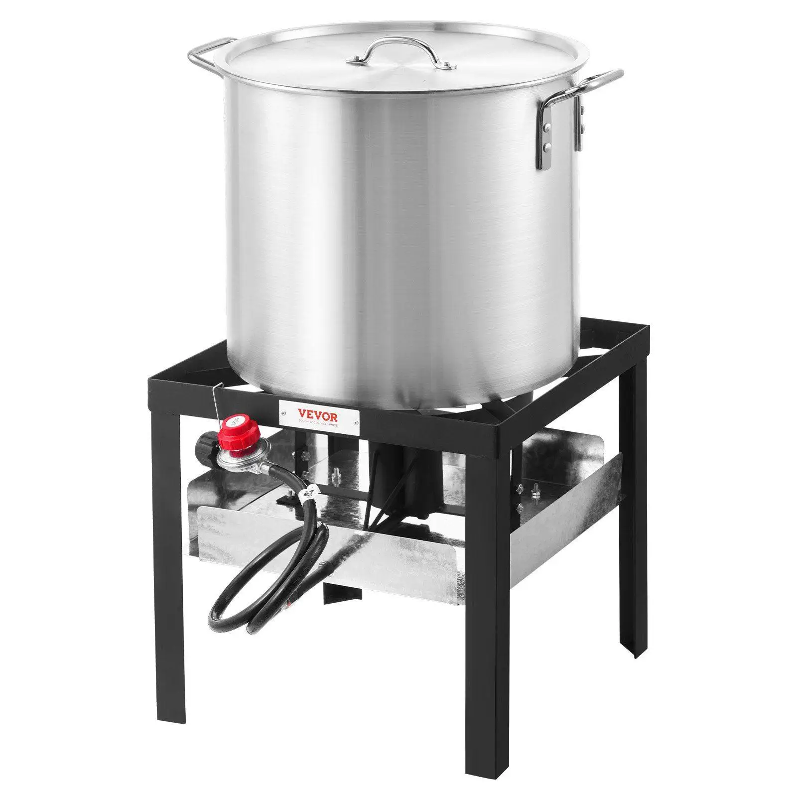 

100Qt CommercialGrade Boil Pot with Removable Strainer 100000BTU Output Burner for LargeScale Outdoor Seafood Meals