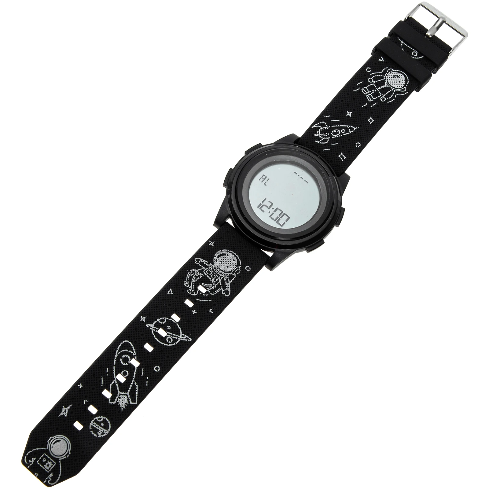 

Astronaut Digital Watch Blue Electronic Unisex Kids Wrist Time Check TPU Material Functional Stylish Student Gift