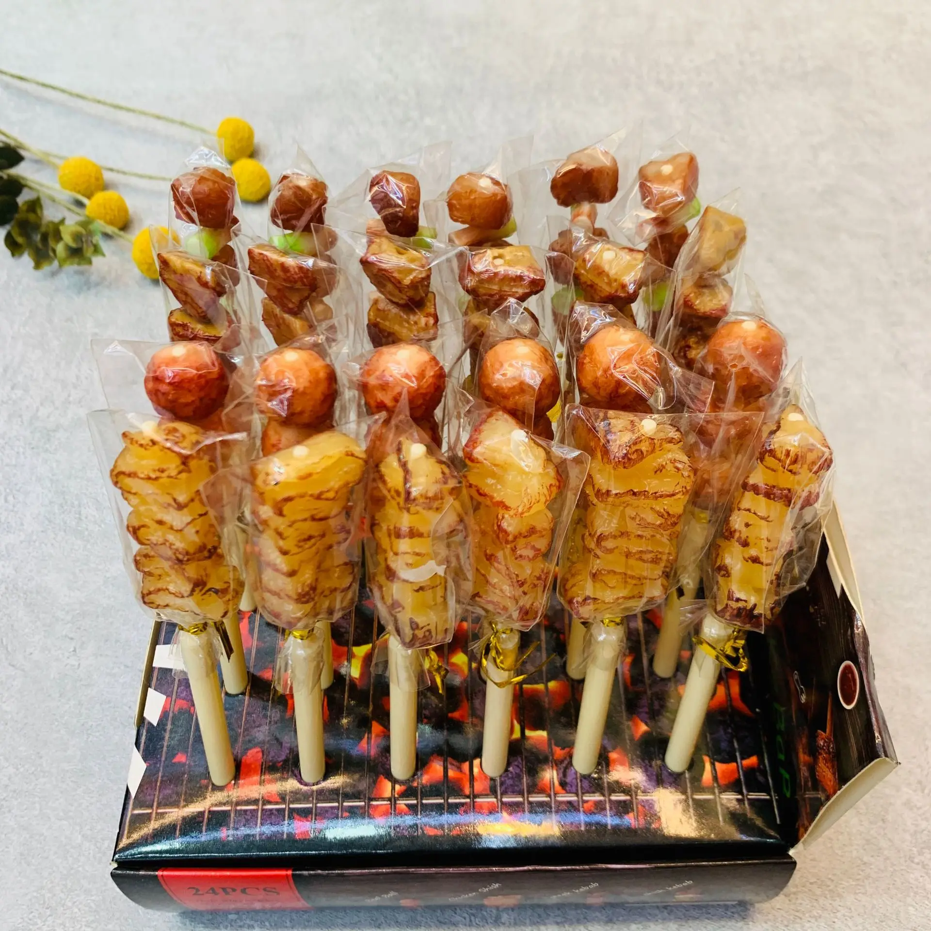 10 Pcs Wholesale Lifelike Meat Skewer Shape Ballpoint Pen | Simulation Kebab Design Funny Pens for Students School Supplies