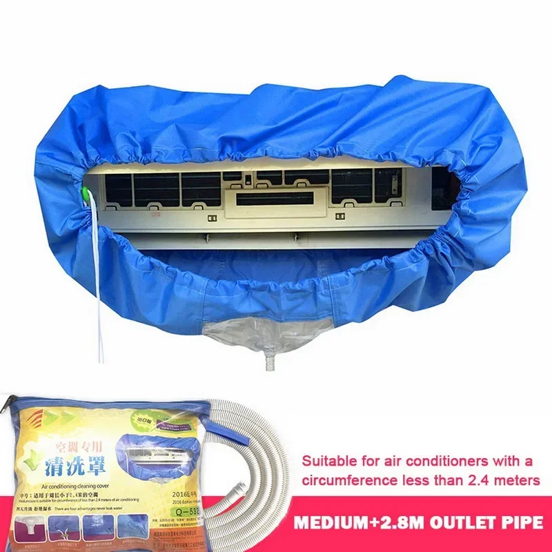 Large Air Conditioner Cleaning Cover Thickening Wash Mounted Protective Dust Cover Cleaner Bag Tightening Belt Set 9000-18000btu