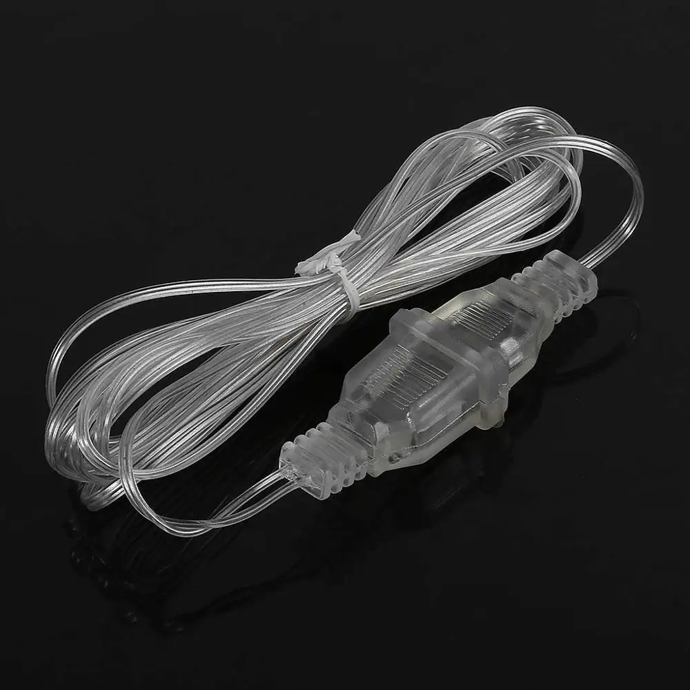 Waterproof String Lights Extension Cord Plug Transparent Standard Power Accessory Cord for Home Holiday LED Lamp Christmas Light