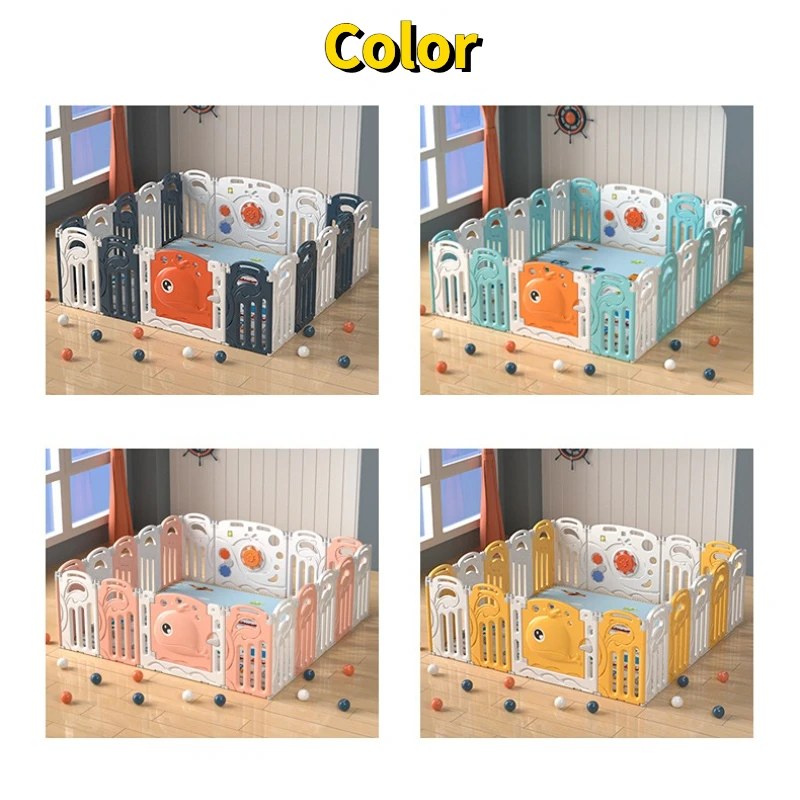 Indoor Safety Fence Foldable Baby Playpen Newborn Kids Game Fence Barriers Toddler Crawling Mat Small Amusement Park Ball Pool