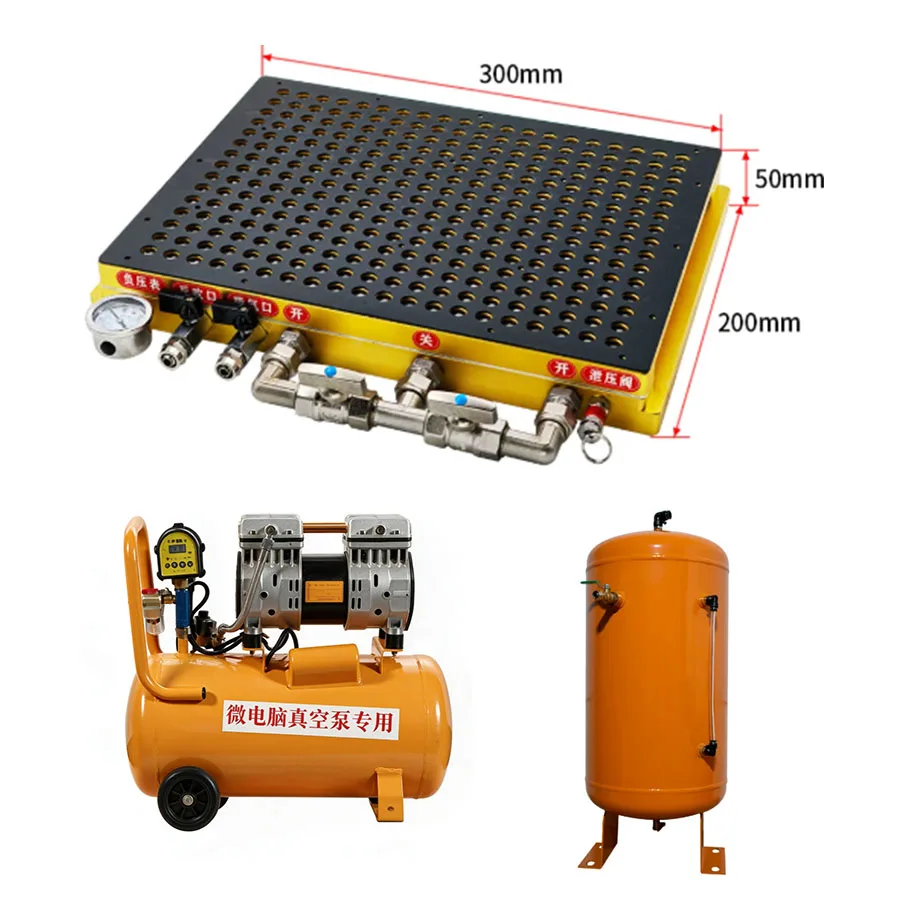 CNC machining center vacuum suction cup industrial sealing strip multi-point hole strong suction platform vacuum pump