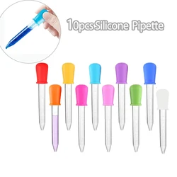 10 Teile/satz 5 ml Silikon Kunststoff Pipette Schule Labor Experiment Liefert Dropper Fütterung Medizin Flüssigkeit Auge Ohr Pipette Dropper