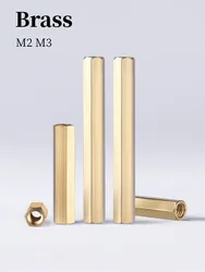 10/ 50/100pcs M2 M3 Hex Female to Female Brass Standoff Spacer Hexagonal Stud Spacer Hollow Pillars