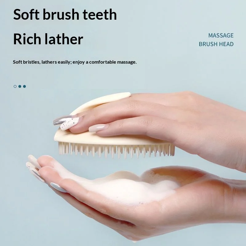 Soft Silicone Scalp Massager Shampoo Brush Wet Dry Use Hair Washing Scrubber Head Massage Exfoliating Bath Hair Care Comb view 4