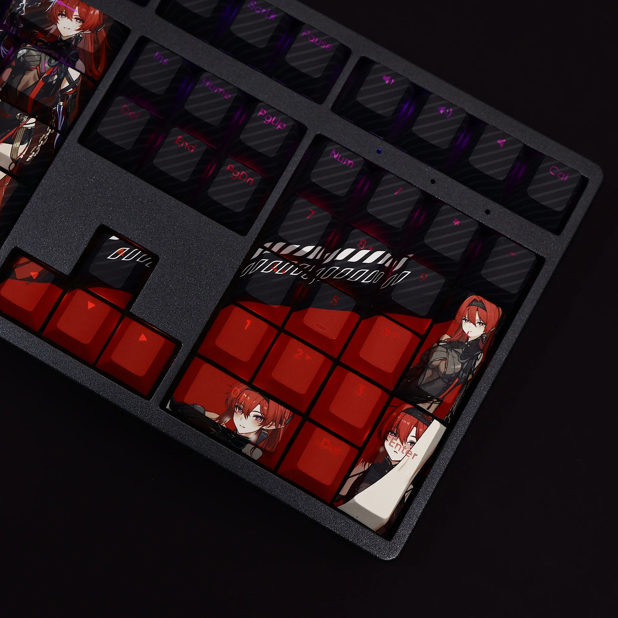 108 tasti Wuthering Waves Yinlin Animation game Theme PBT Keycaps RBG traslucido Cherry Profile per tastiera meccanica keycaps