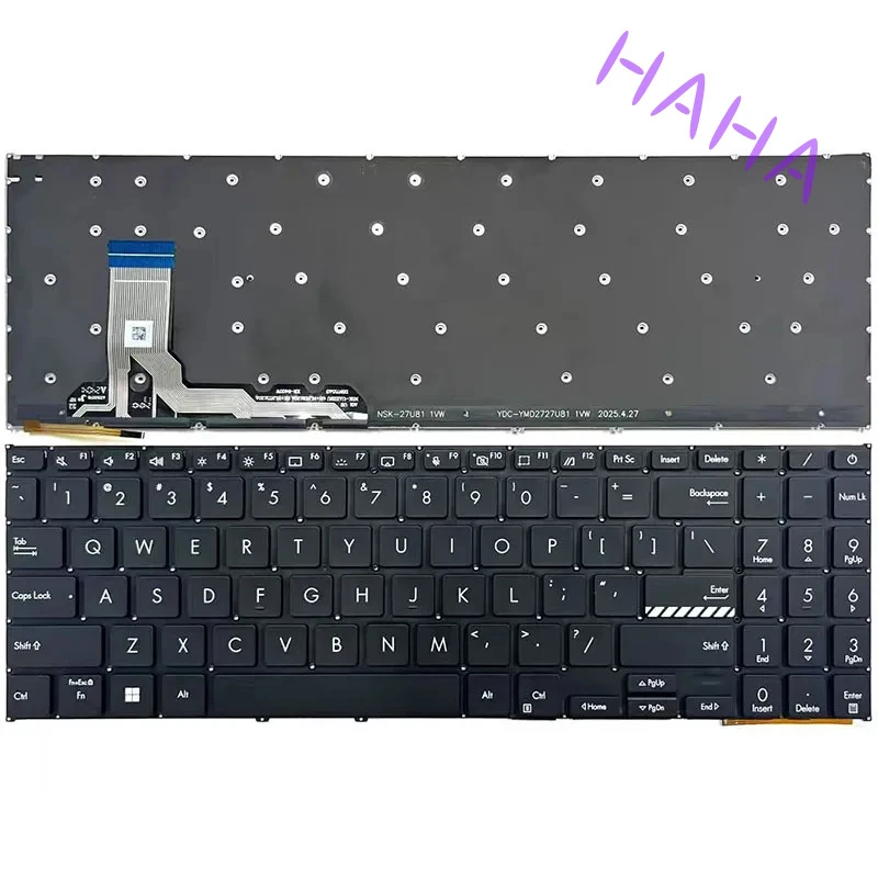 A+ New US Layout Keyboard For ASUS VivoBook Go 15 OLED E1504 E1504F E1504G Black/Silver Color